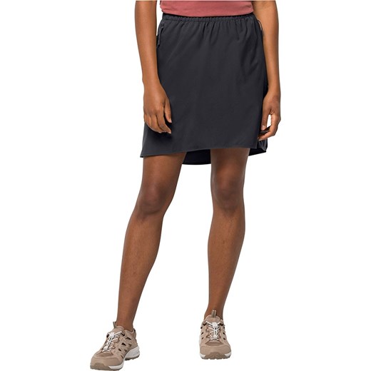 Spódnica Jack Wolfskin z haftami mini czarna wiosenna 