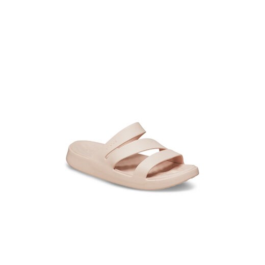 Crocs klapki damskie beżowe bez zapięcia z gumy 