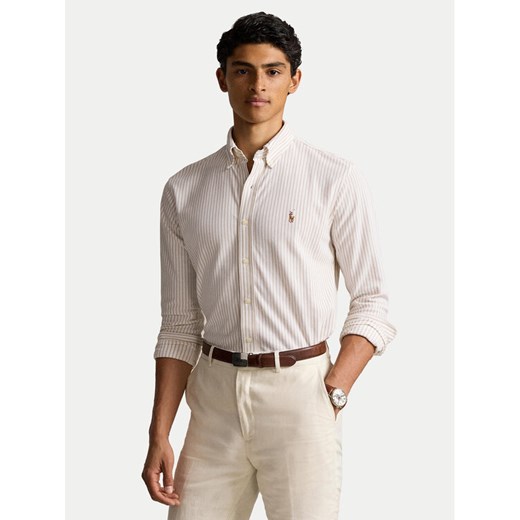 Polo Ralph Lauren Koszula 710934575003 Beżowy Slim Fit ze sklepu MODIVO w kategorii Koszule męskie - zdjęcie 184214436