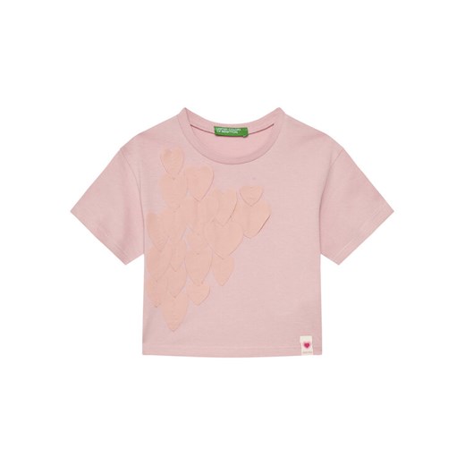 United Colors Of Benetton T-Shirt 3I1XG10IK Różowy Oversize ze sklepu MODIVO w kategorii Bluzki dziewczęce - zdjęcie 184214486