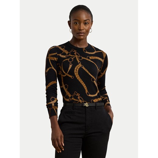 LAUREN RALPH LAUREN Bluzka 200971373001 Czarny Slim Fit ze sklepu MODIVO w kategorii Bluzki damskie - zdjęcie 184214489