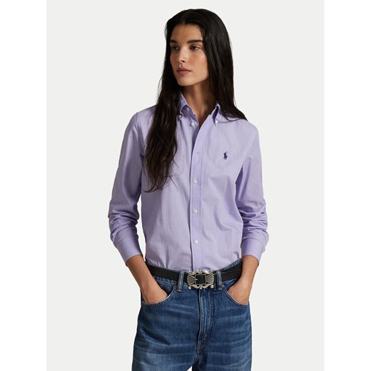 Polo Ralph Lauren Koszula 211941509003 Fioletowy Slim Fit ze sklepu MODIVO w kategorii Koszule damskie - zdjęcie 184214508