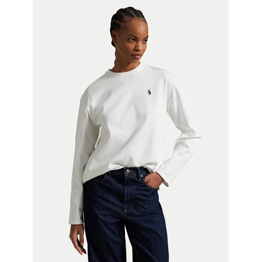 Polo Ralph Lauren Bluzka 211967105001 Biały Straight Fit ze sklepu MODIVO w kategorii Bluzki damskie - zdjęcie 184214526