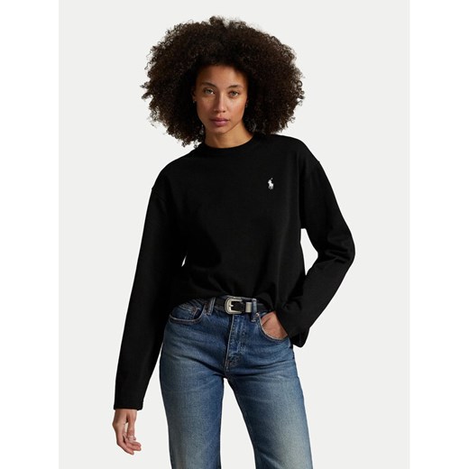 Polo Ralph Lauren Bluzka 211967105002 Czarny Straight Fit ze sklepu MODIVO w kategorii Bluzki damskie - zdjęcie 184214556