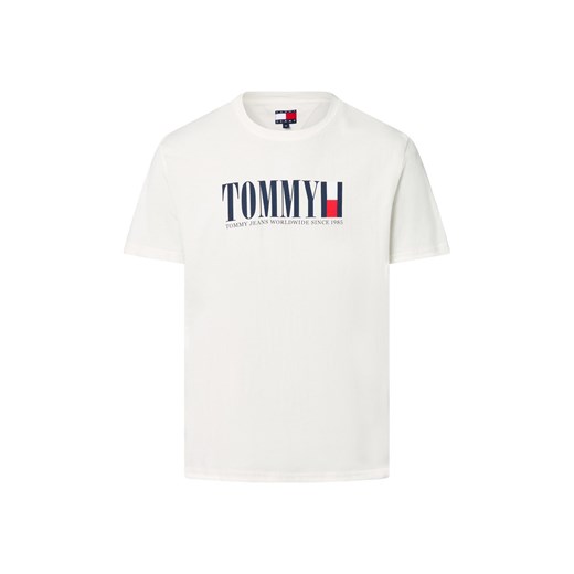 Tommy Jeans Koszulka męska Mężczyźni Bawełna biały nadruk ze sklepu vangraaf w kategorii T-shirty męskie - zdjęcie 184215299