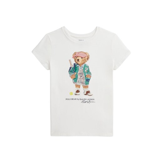 Polo Ralph Lauren T-Shirt 313971122002 Biały Regular Fit ze sklepu MODIVO w kategorii Bluzki dziewczęce - zdjęcie 184215776