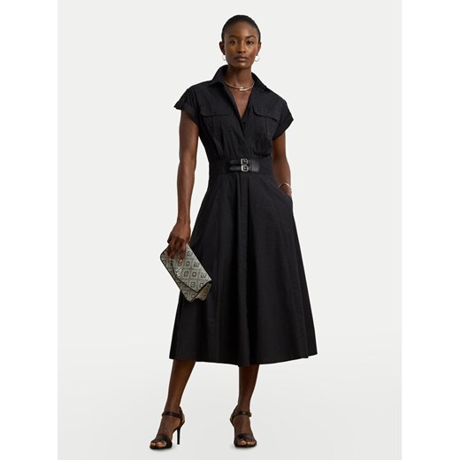 LAUREN RALPH LAUREN Sukienka koszulowa 200973594001 Czarny Regular Fit ze sklepu MODIVO w kategorii Sukienki - zdjęcie 184215807