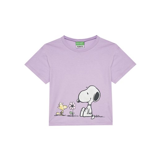 United Colors Of Benetton T-Shirt 3X1SG10I9 Fioletowy Regular Fit ze sklepu MODIVO w kategorii Bluzki dziewczęce - zdjęcie 184215816