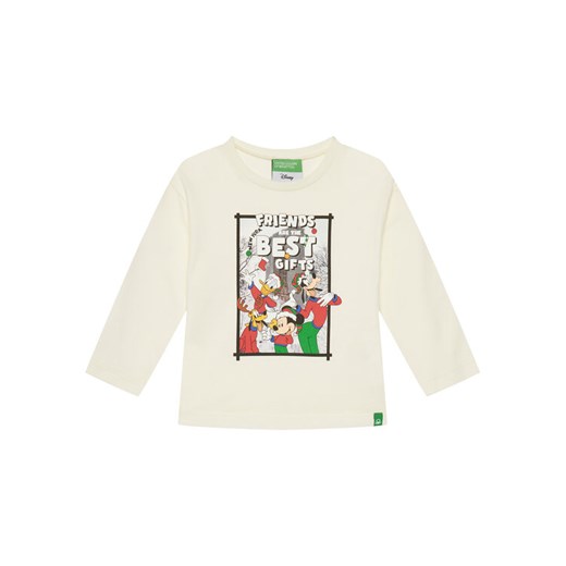 United Colors Of Benetton Bluzka 3ATNG10GP Écru Regular Fit ze sklepu MODIVO w kategorii T-shirty chłopięce - zdjęcie 184215829