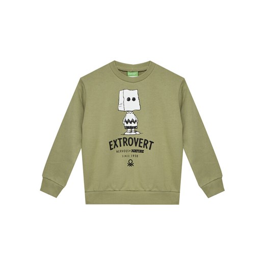 United Colors Of Benetton Bluza 3UNIC10NH Zielony Regular Fit ze sklepu MODIVO w kategorii Bluzy chłopięce - zdjęcie 184215868