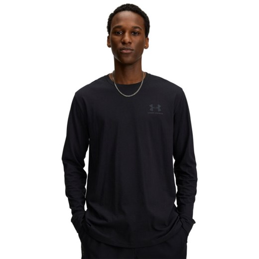 Męski longsleeve Under Armour SPORTSTYLE LEFT CHEST LS - czarny ze sklepu Sportstylestory.com w kategorii T-shirty męskie - zdjęcie 184216687