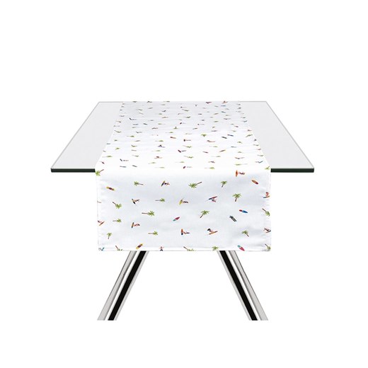 Trendy Kitchen by EXCÉLSA Bieżnik &quot;Honolulu&quot; w kolorze białym - 140 x 45 cm ze sklepu Limango Polska w kategorii Obrusy i bieżniki - zdjęcie 184217095