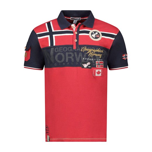 Geographical Norway Koszulka polo &quot;Karadock&quot; w kolorze czerwonym ze sklepu Limango Polska w kategorii T-shirty męskie - zdjęcie 184217929