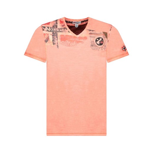 Geographical Norway Koszulka &quot;Jamo&quot; w kolorze koralowym ze sklepu Limango Polska w kategorii T-shirty męskie - zdjęcie 184218029