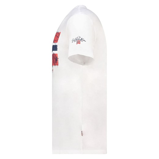 T-shirt męski Geographical Norway biały z krótkim rękawem 