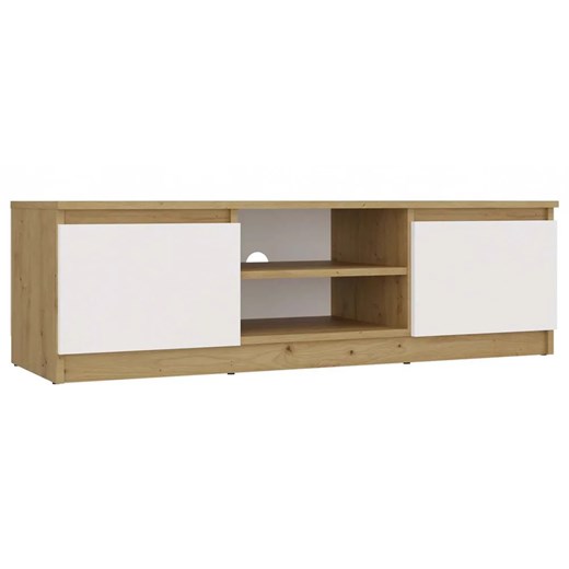 Nowoczesna szafka RTV dąb artisan + biały Amida 3X 140 cm Elior One Size Edinos.pl