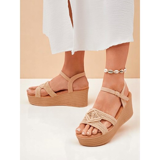 Royalfashion Damskie sandały na koturnie plecione Sunny Day ze sklepu royalfashion.pl w kategorii Sandały damskie - zdjęcie 184219926
