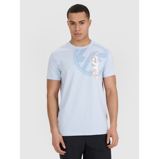 Męski t-shirt z nadrukiem 4F 4FRSS25TTSHM3002 - niebieski ze sklepu Sportstylestory.com w kategorii T-shirty męskie - zdjęcie 184221358