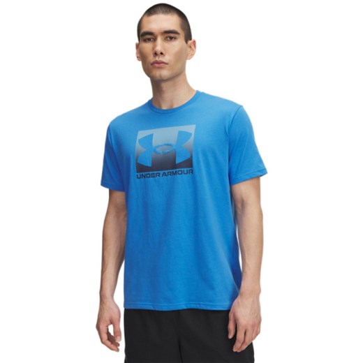 Męski t-shirt z nadrukiem Under Armour UA M Boxed Sports Updated Ss - niebieski ze sklepu Sportstylestory.com w kategorii T-shirty męskie - zdjęcie 184221428