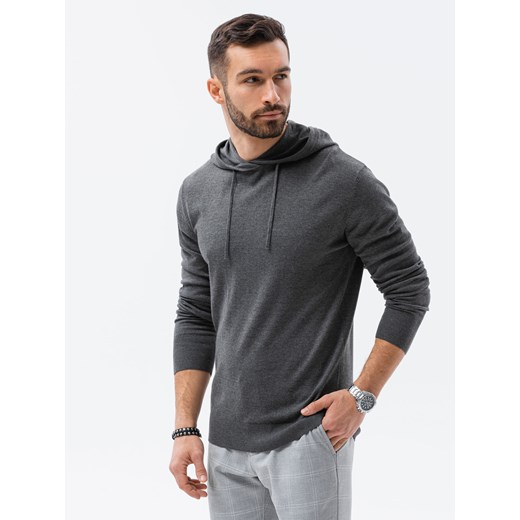 Sweter męski z kapturem - szary melanż V1 E187 XXL ombre okazyjna cena