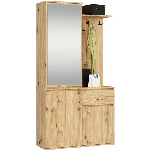 Garderoba z lustrem dąb artisan - Blex Elior One Size Edinos.pl