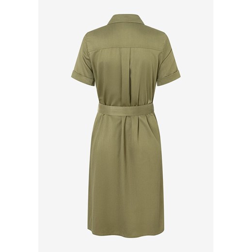 Sukienka More & midi wiosenna z kołnierzykiem z lyocellu 