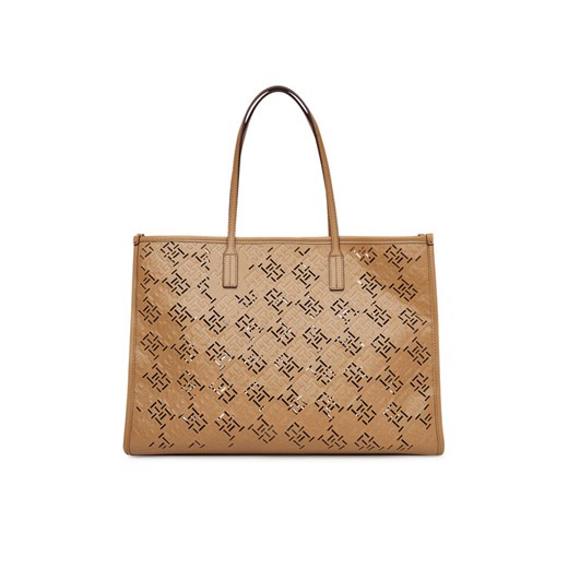 Torebka Tommy Hilfiger Th City AW0AW17501 Brązowy ze sklepu eobuwie.pl w kategorii Torby Shopper bag - zdjęcie 184227186