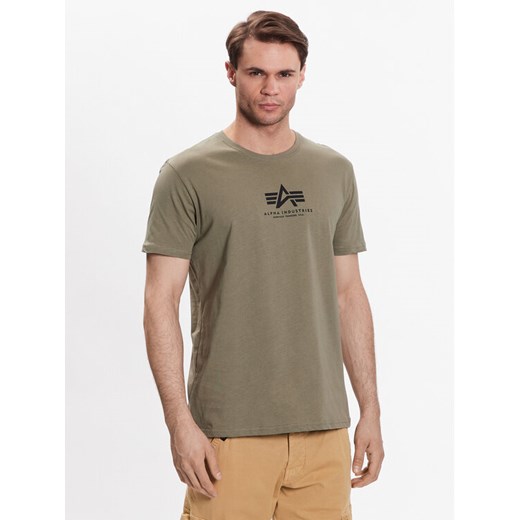 Alpha Industries T-Shirt Basic 118533 Beżowy Regular Fit ze sklepu MODIVO w kategorii T-shirty męskie - zdjęcie 184227895