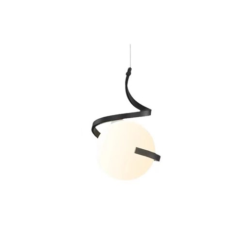 Pojedyncza lampa wisząca TWINGO z falowanym czarnym stelażem Zendro Lysne