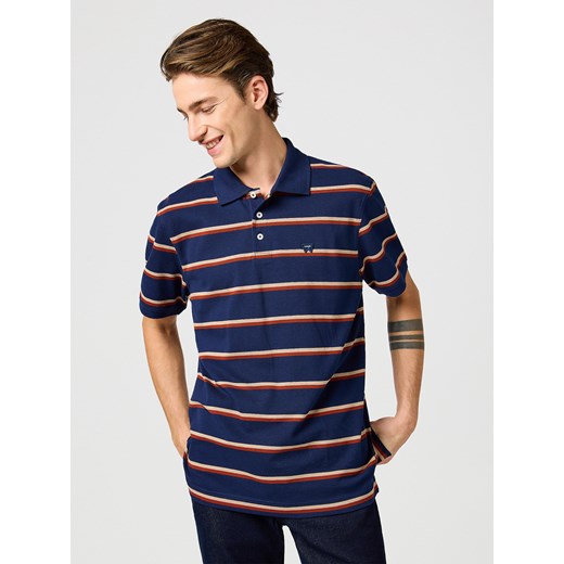 WRANGLER MĘSKA KOSZULKA STRIPE POLO SHIRT NAVY 112362827 ze sklepu YouNeedit.pl w kategorii T-shirty męskie - zdjęcie 184229147