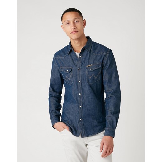 KOSZULA MĘSKA WRANGLER LS WESTERN SHIRT DARK STONE W5F25K098 112130116 ze sklepu YouNeedit.pl w kategorii Koszule męskie - zdjęcie 184229247