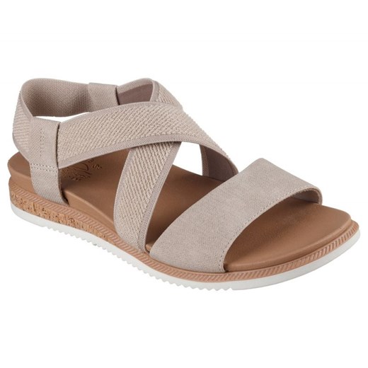 Sandały damskie beżowe Skechers casual letnie 