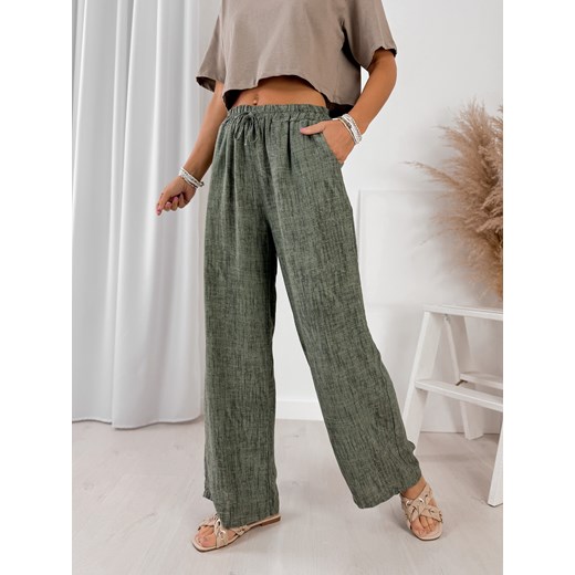spodnie calabria khaki one size ze sklepu UBRA w kategorii Spodnie damskie - zdjęcie 184230867