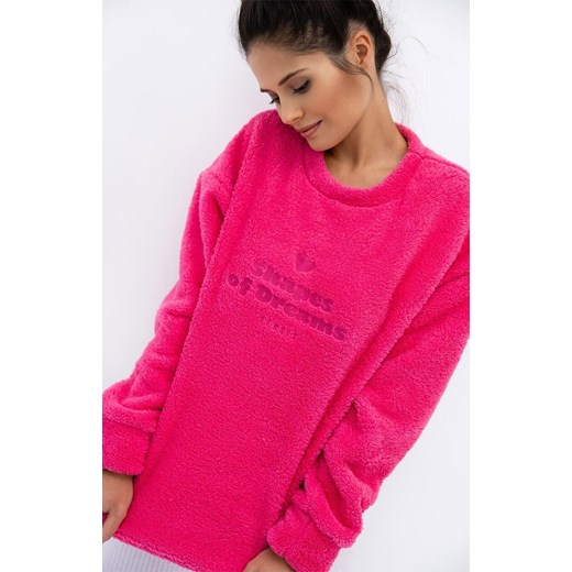 Bluza z miękkiej dzianiny typu soft Brooklyn, Kolor różowy-wzór, Rozmiar S, SENSIS ze sklepu Intymna w kategorii Piżamy damskie - zdjęcie 184231228