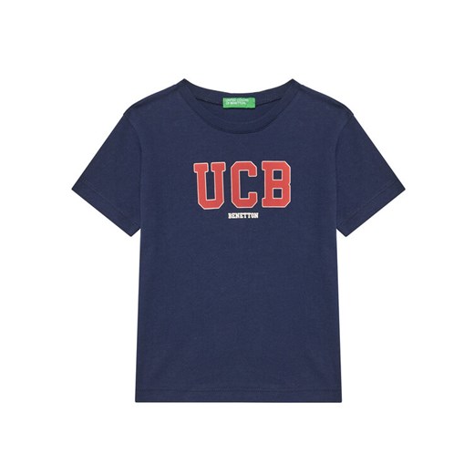United Colors Of Benetton T-Shirt 3I1XG10HT Granatowy Regular Fit ze sklepu MODIVO w kategorii T-shirty chłopięce - zdjęcie 184231765