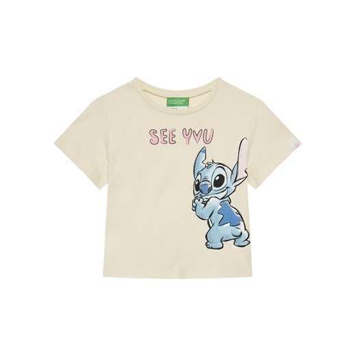 United Colors Of Benetton T-Shirt 35RYG10HQ Beżowy Regular Fit ze sklepu MODIVO w kategorii Bluzki dziewczęce - zdjęcie 184231839