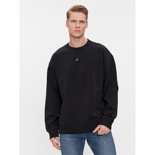 Hugo Bluza Dettil 50509270 Czarny Relaxed Fit ze sklepu MODIVO w kategorii Bluzy męskie - zdjęcie 184233498