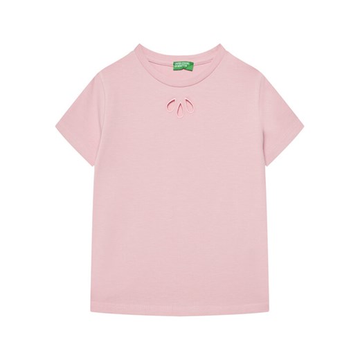 United Colors Of Benetton T-Shirt 3P4ZC10O0 Różowy Slim Fit ze sklepu MODIVO w kategorii Bluzki dziewczęce - zdjęcie 184233516