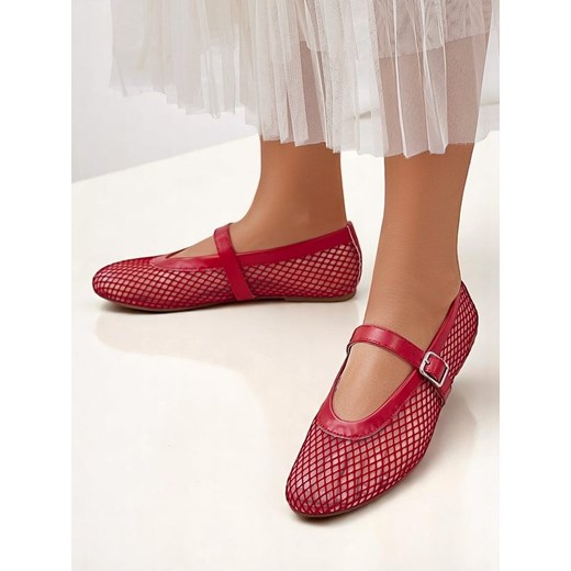 Royalfashion Damskie baleriny ażurowe z paseczkiem Naommi ze sklepu royalfashion.pl w kategorii Balerinki - zdjęcie 184234107