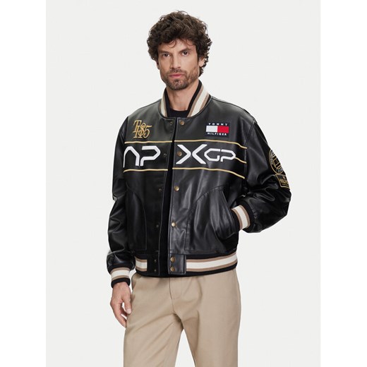 Tommy Hilfiger Kurtka z imitacji skóry F1 Movie Racing Varsity MW0MW41365 Czarny Regular Fit ze sklepu MODIVO w kategorii Kurtki męskie - zdjęcie 184235128