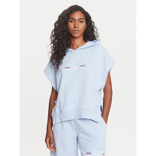 Emporio Armani Underwear Bluza EW000498 AF10882 U9273 Błękitny Loose Fit ze sklepu MODIVO w kategorii Bluzy damskie - zdjęcie 184235139