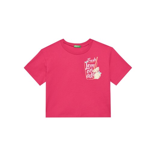 United Colors Of Benetton T-Shirt 35RYC10OZ Różowy Regular Fit ze sklepu MODIVO w kategorii Bluzki dziewczęce - zdjęcie 184235167