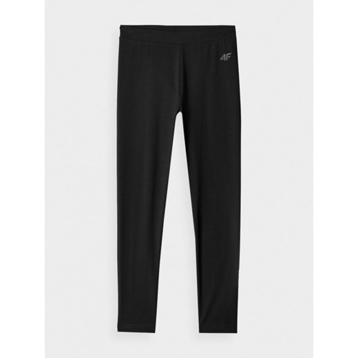 Dziewczęce legginsy dzianinowe 4F 4FJRAW24TTIGF239 - czarne ze sklepu Sportstylestory.com w kategorii Spodnie dziewczęce - zdjęcie 184236279