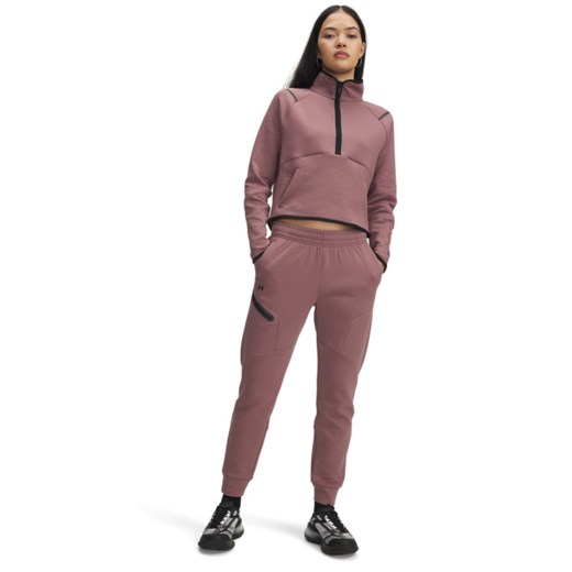 Damskie spodnie dresowe Under Armour Unstoppable Flc Jogger 1379846 - różowy ze sklepu Sportstylestory.com w kategorii Spodnie damskie - zdjęcie 184237025