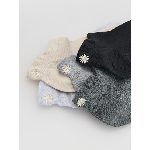 Reserved - Skarpetki z haftem 5 pack - czarny Reserved 39-42 Reserved