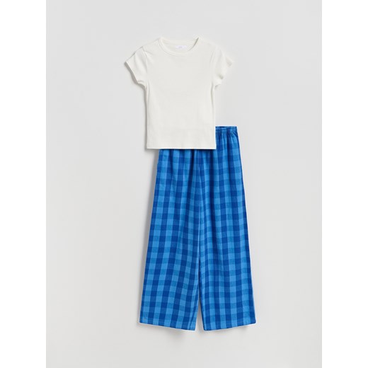 Reserved - Dwuczęściowa piżama - niebieski Reserved M Reserved