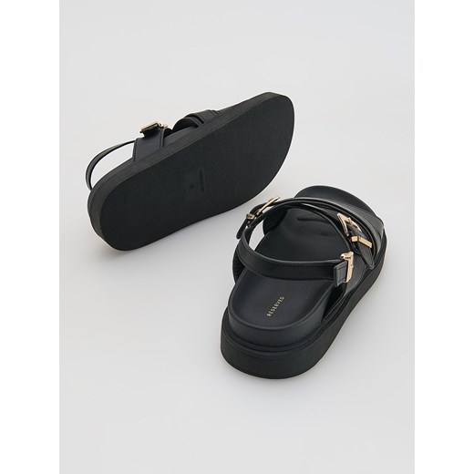 Reserved - Skórzane sandały z klamrami - czarny Reserved 40 Reserved