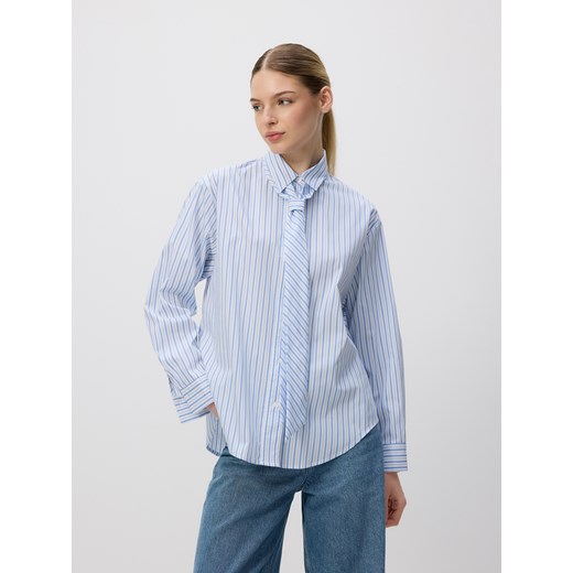 Reserved - Koszula z ozdobnym wiązaniem - jasnoniebieski Reserved L Reserved
