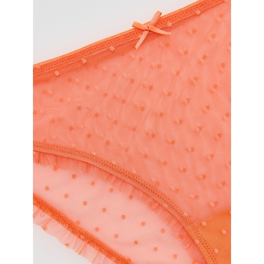 Reserved - Siateczkowe majtki bikini - pomarańczowy Reserved XS Reserved