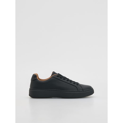 Reserved - Skórzane sneakersy - czarny ze sklepu Reserved w kategorii Buty sportowe męskie - zdjęcie 184240727